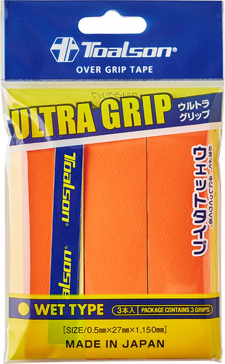 Toalson Ultra Overgrip Oranje - Tennis Padel - 3 Stuks