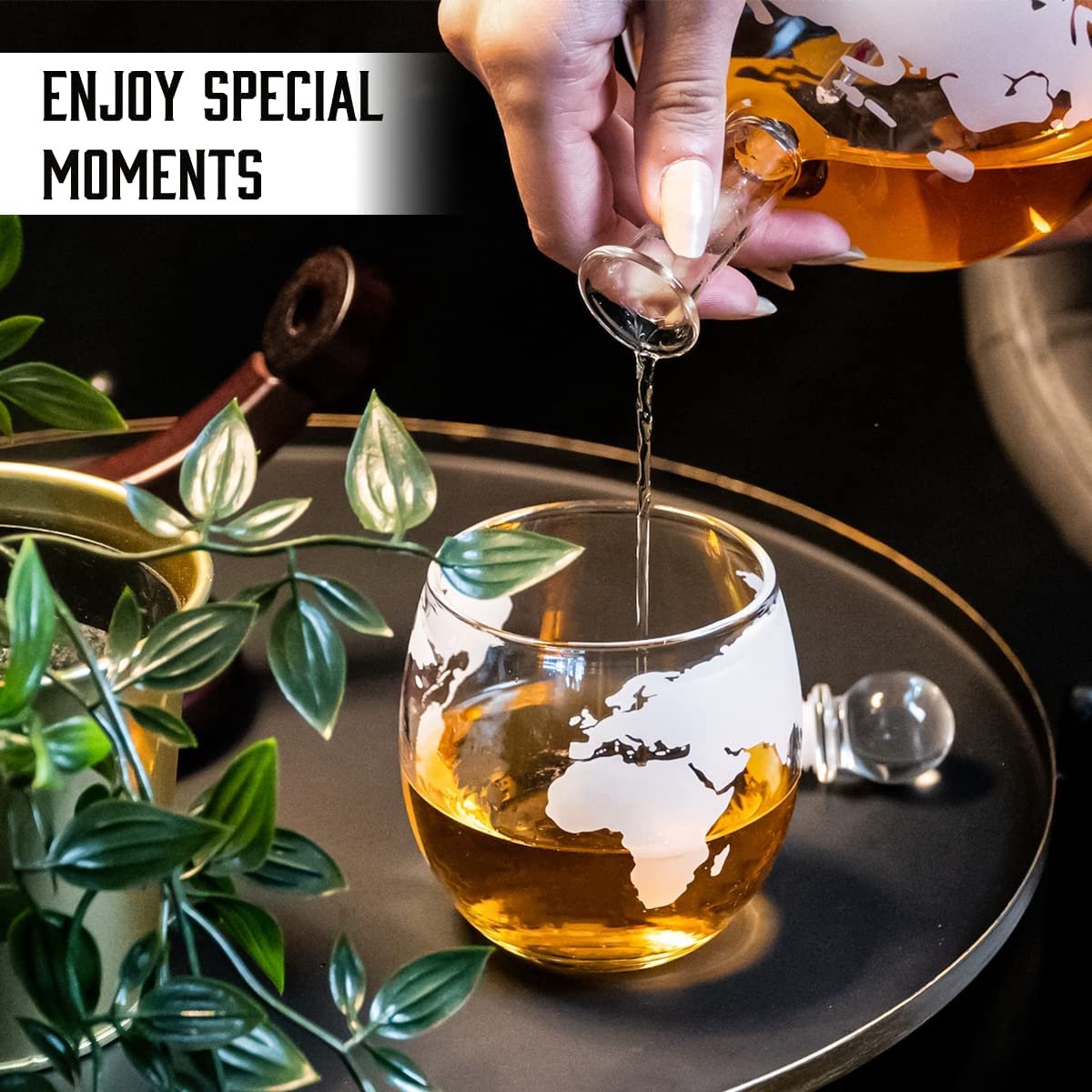 Relaxdays Set avec 4 verres à whisky de 310 ml chacun, carafe