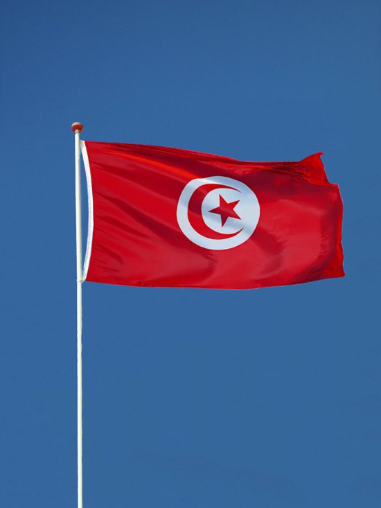 Drapeau Tunisien - Drapeau Tunisie - 90x150cm - Drapeau Tunisie - Couleurs  Originales