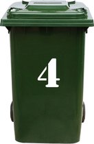 Autocollant Kliko / Autocollant poubelle - Numéro 4 - 16,5 x 22,2 - Wit