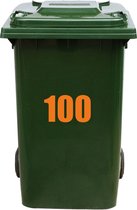 Kliko Sticker / Vuilnisbak Sticker - Nummer 100 - 25 x 14,5 - Oranje