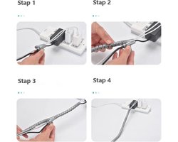 |Twinza®| Spiraal Kabelslang - Kabel Management Organizer Slang - Op Maat Te Knippen - Spiraalslang Met Rijgtool - 16mm 2M - Wit