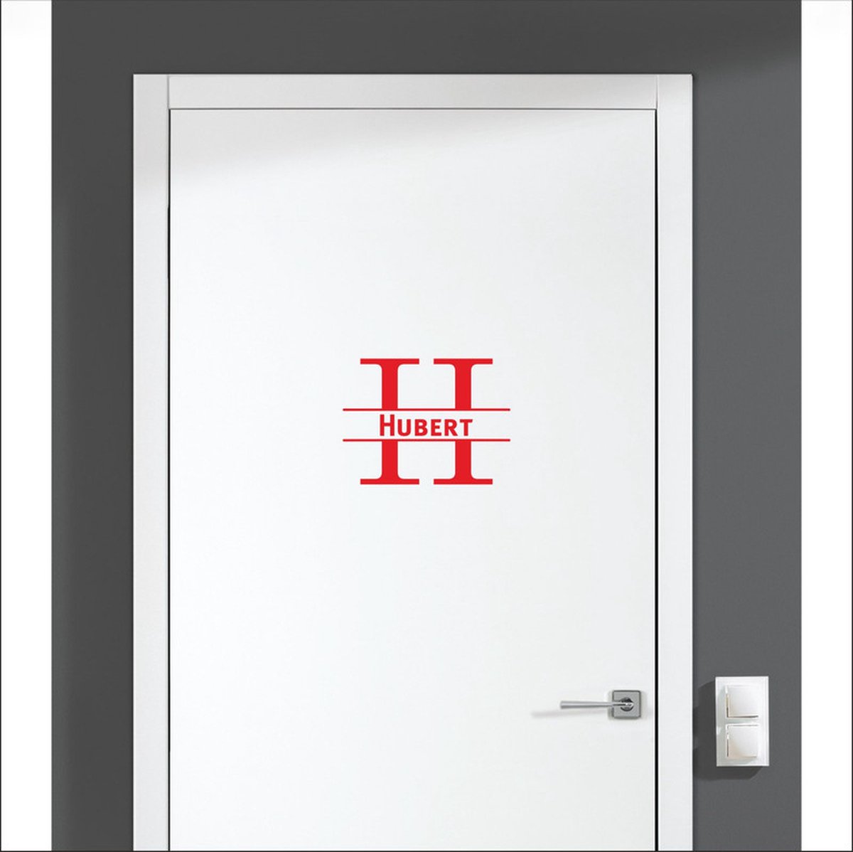 Deursticker Met Naam -  Hubert - Rood