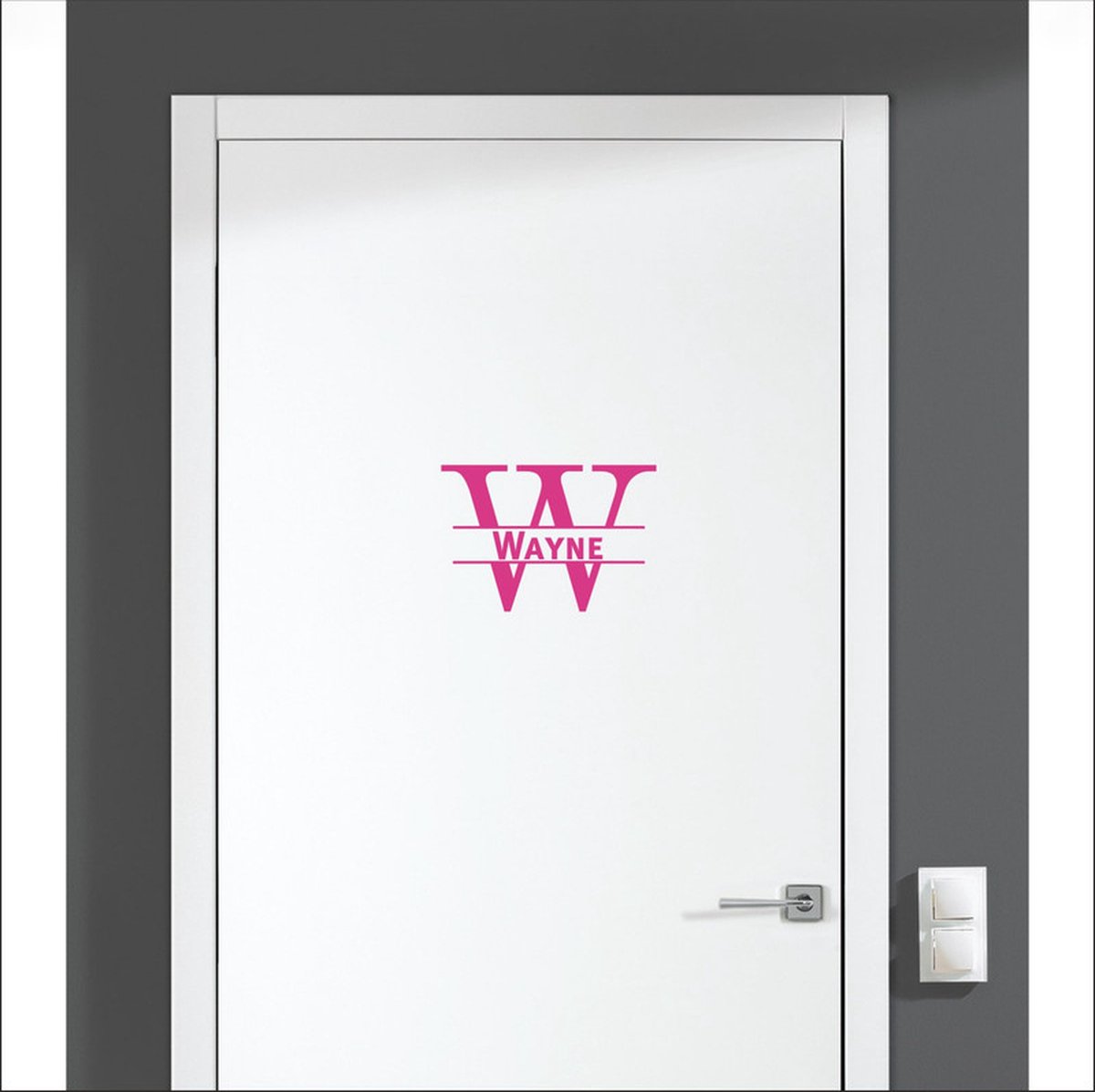 Deursticker Met Naam - Wayne - Roze