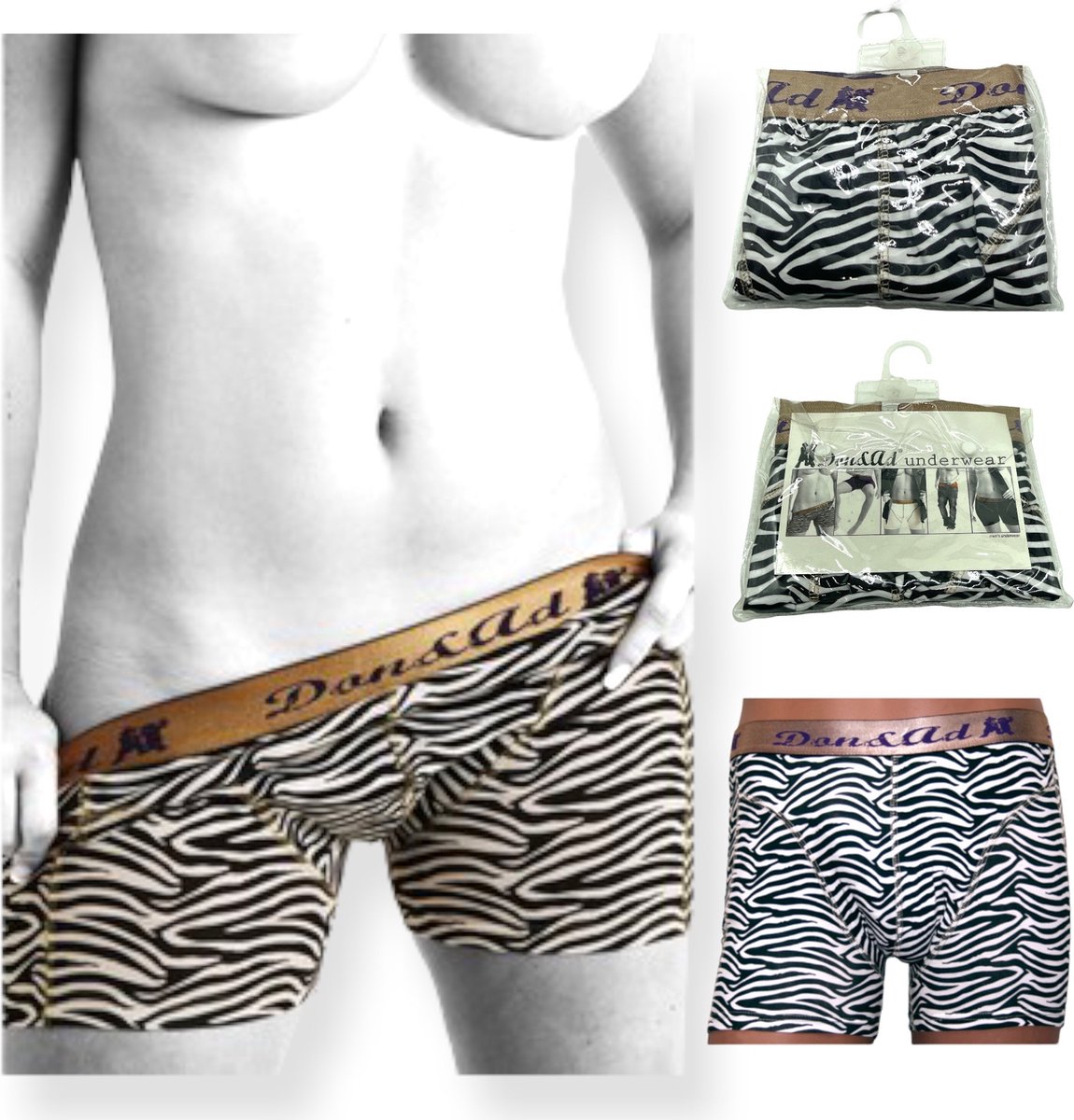 Don & Ad Onderbroeken Voor Mannen en Vrouwen Zebra Print Xtra Large