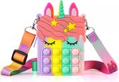 Pop it tas - fidget toys - unicorn tas - regenboog pop its