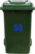 Kliko Sticker / Vuilnisbak Sticker - Nummer 59 - 21 x 17 - Blauw
