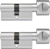 DOM Cylindre de porte Plura 333K6 SKG ** 30,5 / 30,5 mm (1 bouton latéral, 1 clé latérale), jeu de 2 clés à clé identique.