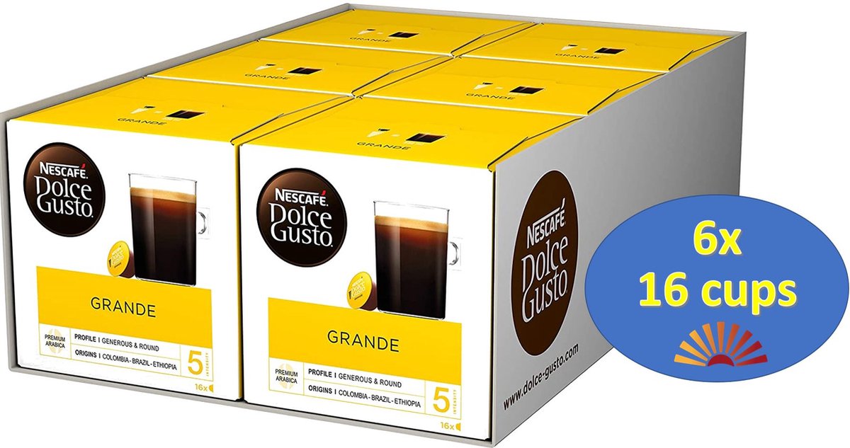 Nescafe Dolce Gusto grande 6 x16 cups = 96 koffiecups