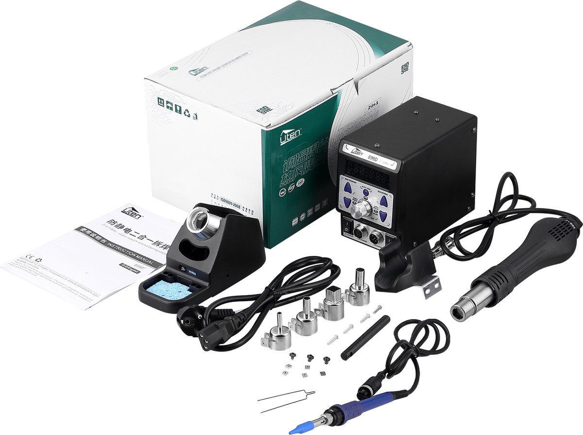 Uten Soldeerstations 899D-II - 2in1 Soldeerstation Digitaal - 720 W - Heteluchtpistool - 100-480°c - Soldeerbout - 200-480°C - Voor Smd Componenten – foto 7