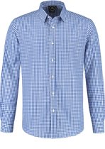 Oktoberfest Overhemd Heren - Blouse - Blauw-Wit - 100% Polyester Maat XL