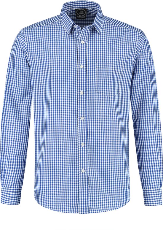 Oktoberfest Overhemd Heren - Blouse - Blauw-Wit - 100% Polyester Maat XL