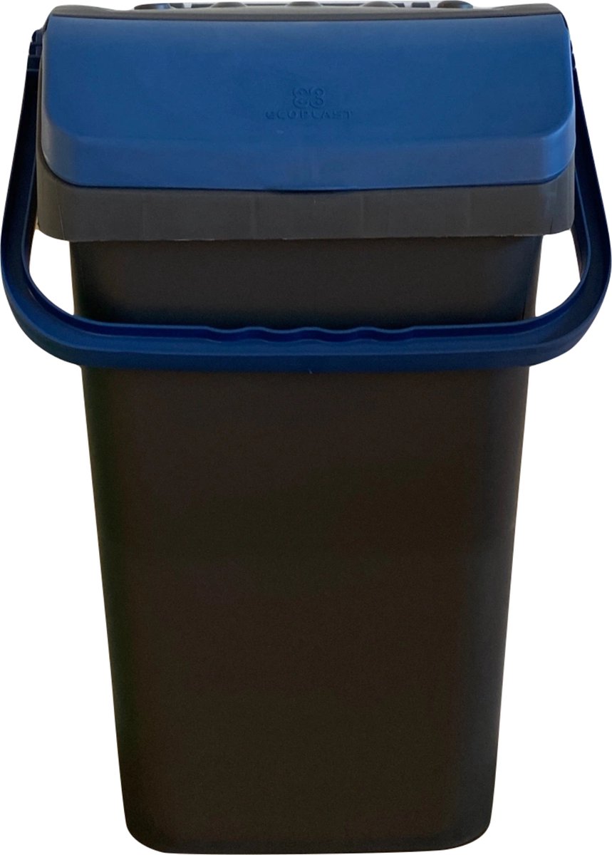 Mari afvalbak 40 liter - afvalemmer - blauw - afvalscheiden papier - PMD - sorteer afvalbak - sorteer bak