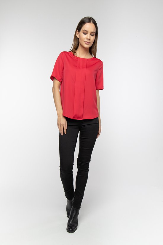 Supertrash - Top - Blouse Dames - Shirt - Korte Mouw - Rood - 40