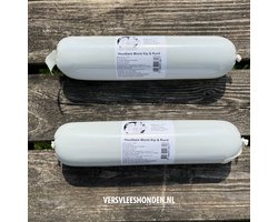 12 x 800 gram Houdbare Worsten - RUND & KIP - Zacht gestoomd vlees, glutenvrij, makkelijk voor de vakanties - Versvleeshonden