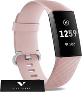 Siliconen Band Geschikt Voor Fitbit Charge 3 & 4 - Maat SM - Roze