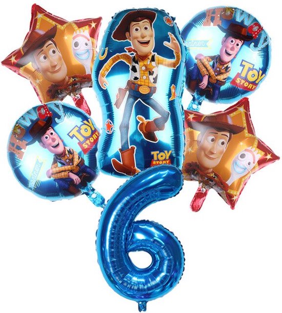 Woody Ballonnen Pakket - Woody Feestpakket - ToyStory Verjaardag Feest - Verjaardag 6 jaar - Toy Story Ballon - Ballonnen 6 stuks - Kinderfeestje - Kinderverjaardag  - Themafeest - Toy Story Verjaardagsfeest - Verjaardag Versiering