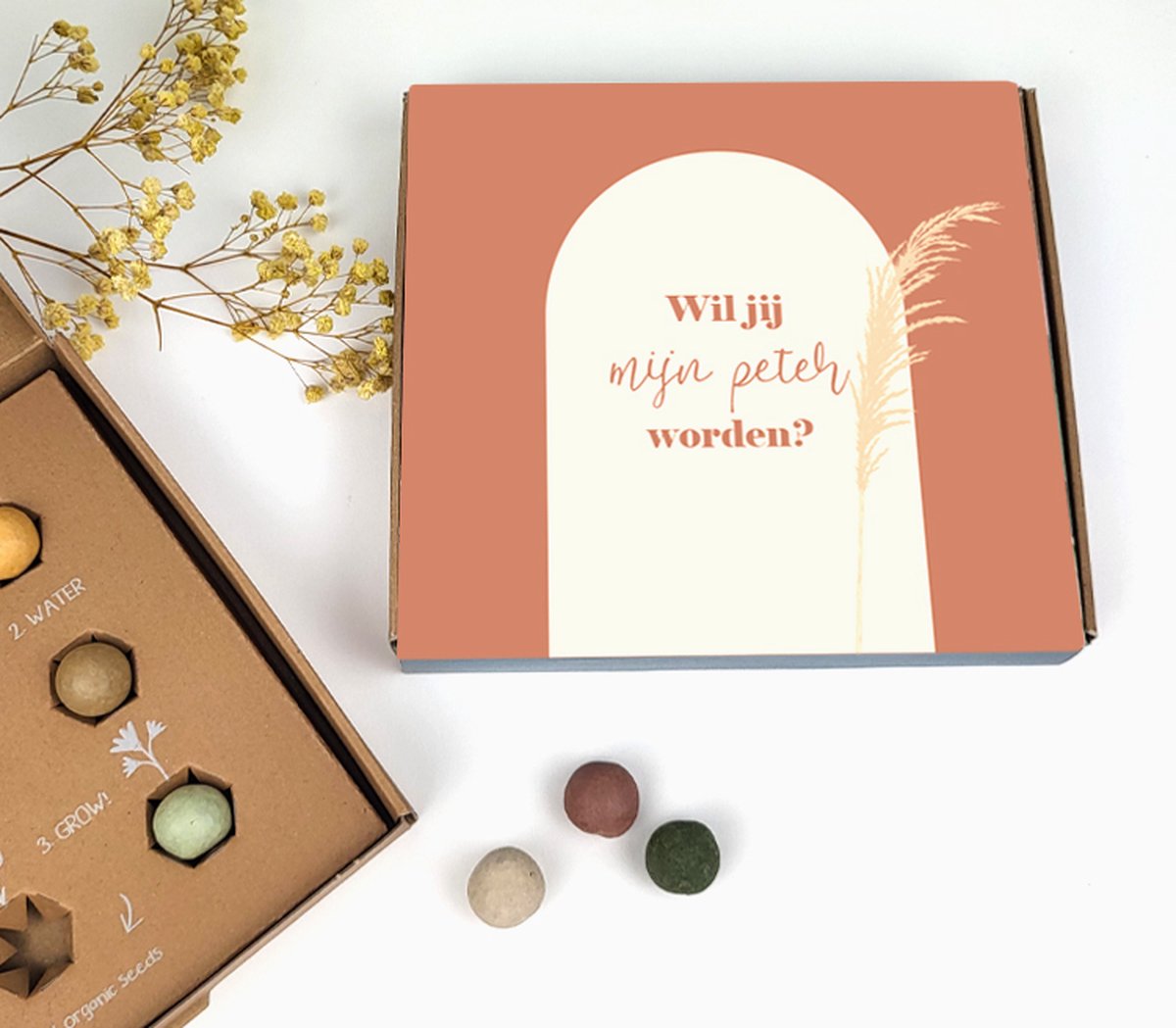 Bloembommetjes - Bloemen - Zaadjes - Cadeau peter - boho - wil je mijn peter zijn - peter vragen - Zaad
