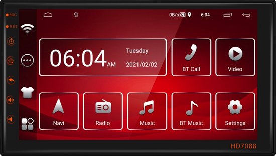 7 pouces Android 10.0 Universal One DIN Autoradio GPS Navigation Lecteur  multimédia avec Bluetooth WIFI Musique