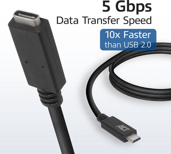 Cable usb A vers usb C 3.2 gen2 vitesse maxi 10Gbps charge jusqu'à 60W  20V/3A