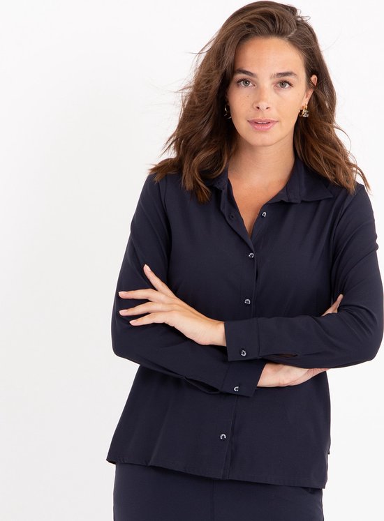 Chemisier bleu Je m'appelle - Femme - Tissu de voyage - Taille S - 2 tailles disponibles