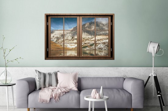 Décoration murale Métal - Peinture Aluminium Industriel - Transparent - Water - Roche - 120x80 cm - Dibond - Photo sur aluminium - Décoration murale industrielle - Pour le salon/chambre