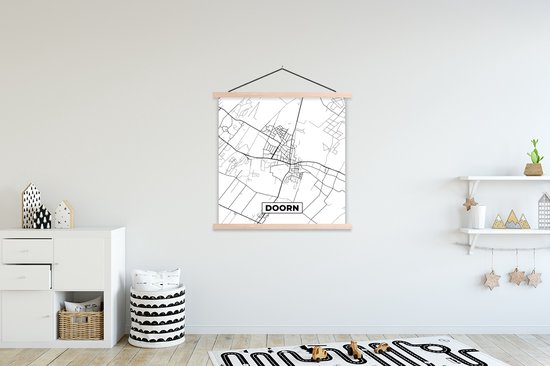 Porte-affiche avec affiche - Affiche scolaire - Carte - Plan de la ville - Doorn - Carte - 120x120 cm - Lattes vierges