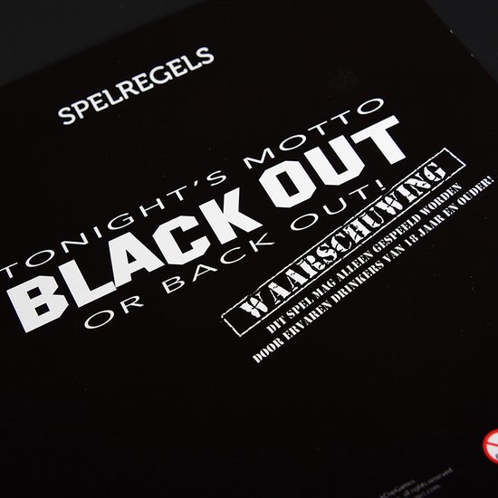 Thumbnail van een extra afbeelding van het spel Black Out Dutch edition - Drankspel - Partyspel - Bordspel - Drankspel voor volwassenen - Drinking game