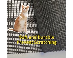 Petscreen Huisdierengaas extra sterk - Krasbestendig- hufterproof Horren muggen gaas 120 cm x 100 cm - Grijs/Grey
