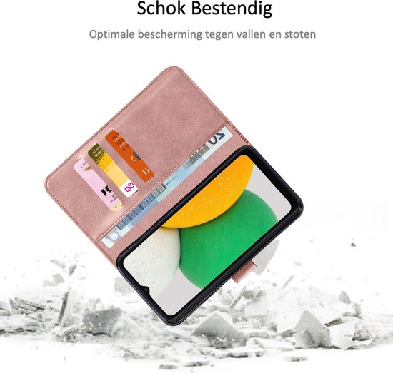Samsung A03 Core Book Case Case - Etui à Rabat Magnétique - Wallet Rustic Rose