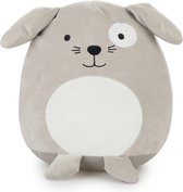 Balvi: kussen / knuffel hond woof - grijs - Polyester - 29 x 25 x 22 cm