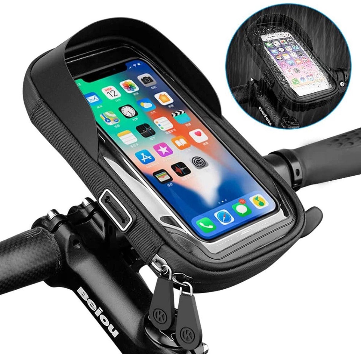 Telefoonhouder Fiets Waterdicht - GSM Houder Fiets - 360 Graden Rotatie