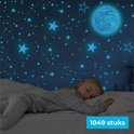 Nuvance - Glow in the Dark Sterren - 1049 Stickers - Muurstickers Kinderkamer - Babykamer - Blauw