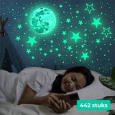 Nuvance - Glow in the Dark Sterren en Maan - 442 Stuks - Muurstickers - Sinterklaas 2022