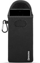 Hoesje voor OnePlus 10T - MobyDefend Neopreen Pouch Met Karabijnhaak - Insteekhoesje - Riemlus Hoesje - Zwart - GSM Hoesje - Telefoonhoesje Geschikt Voor OnePlus 10T
