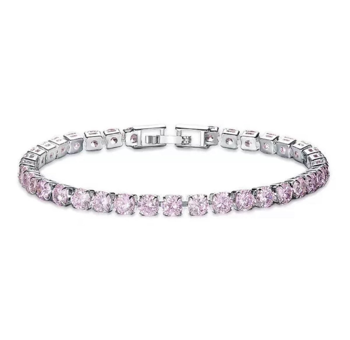 Tennis Armband | Roze Verguld | Zirkonia stenen 4 MM | Lengte 17 CM | Tennis Bracelet | Sieraden