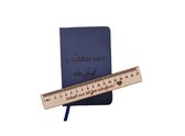 LBM Juf notitieboekje met liniaal - Notitieboek - Kleur blauw en bruin