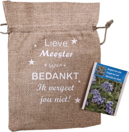 Vergeet-mij-nietjes zaadjes voor de meester - Lieve meester, super bedankt ik vergeet jou niet - Bloemenzaad