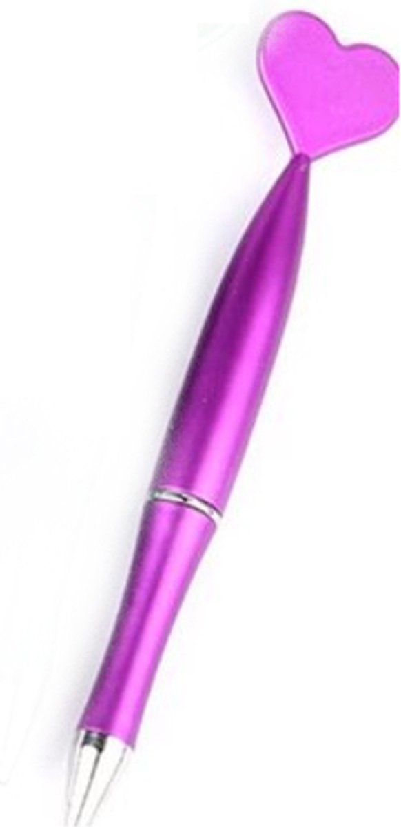 Pen met Hartje | Lightfight Balpen 14 cm | Paars