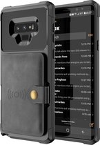 Backcover geschikt voor Samsung Galaxy Note 9 - Zwart - Pasjeshouder - Magneet voor Autohouder