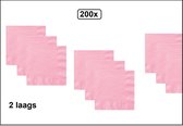 200x Servetten licht roze 2 laags - Servet diner thema feest festival party geboorte baby rose