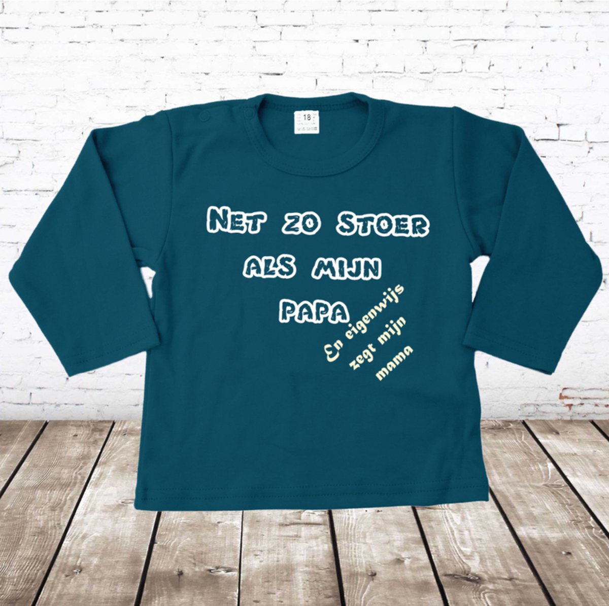 Baby shirt net zo stoer als papa -s&C-56-Longsleeves jongens