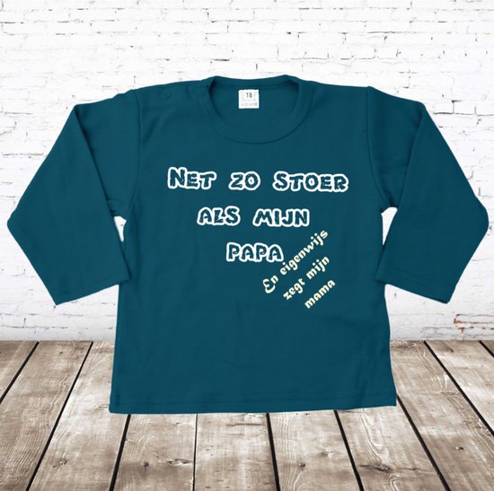 Baby shirt net zo stoer als papa -s&C-56-Longsleeves jongens