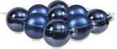 18x Blauwe glazen kerstballen 10 cm - mat/glans - Kerstboomversiering blauw