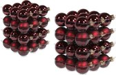 72x stuks glazen kerstballen bordeaux rood 4 en 6 cm mat/glans - Kerstversiering/kerstboomversiering