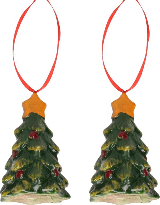 4x Kerstornamenten cadeauzak kerstboompjes 8 cm - Kerstboomversiering/kerstboomdecoratie kersthangers