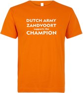 T-shirt Dutch Army Zandvoort supports the Champion | Max Verstappen / Red Bull Racing / Formule 1 fan | Grand Prix Circuit Zandvoort | kleding shirt | Oranje | maat M