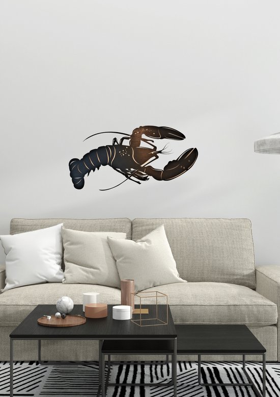 décoface décoration murale homard décoration murale géométrique d'un homard taille 65cm x40cm contreplaqué épaisseur 3,2mm en cadeau ou pour la cuisine du salon ou dans un restaurant