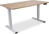 Zit-sta bureau elektrisch verstelbaar - MRC COMFORT NEN-EN 527 | 140 x 80 cm | frame wit - blad wild peren