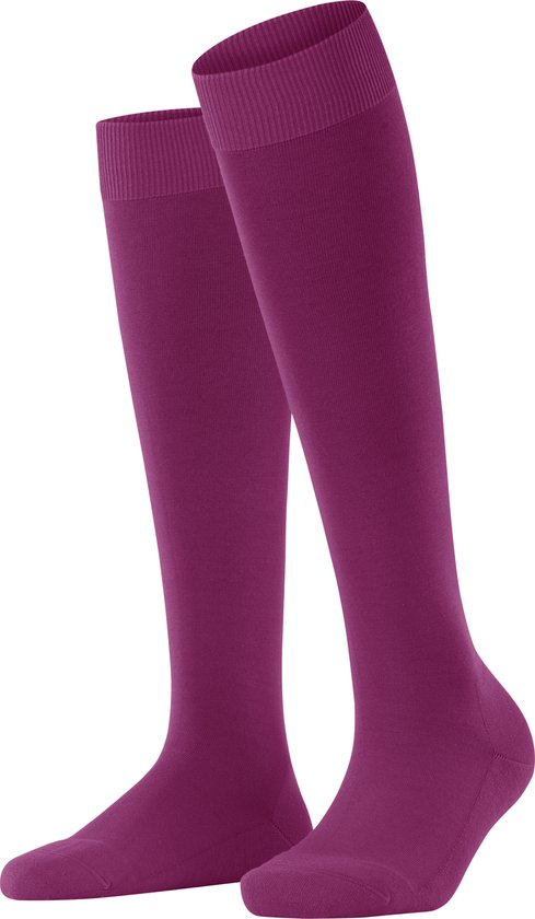 FALKE ClimaWool verstevigde kniekousen zonder patroon zeer ademend warm droog milieuvriendelijk met glans elegant Duurzaam Lyocell Maagdelijke Wol Roze Dames sokken - Maat 39-40